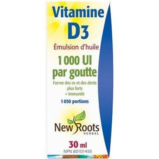 Vitamine D3 - Liquide -New Roots Herbal -Gagné en Santé