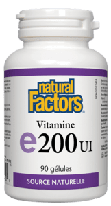Vitamine E 200 UI -Natural Factors -Gagné en Santé