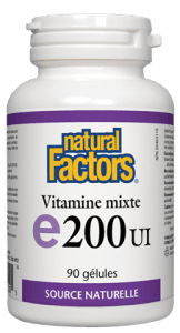 Vitamine E Mixte 200 UI -Natural Factors -Gagné en Santé
