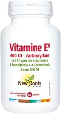 Vitamine E8 400 IU -New Roots Herbal -Gagné en Santé