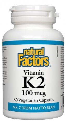Vitamine K2 - 100 mcg -Natural Factors -Gagné en Santé