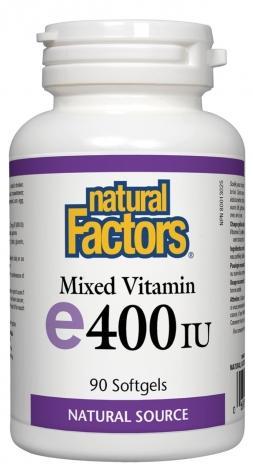 Vitamine Mixte E 400 UI -Natural Factors -Gagné en Santé