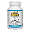 Vitamines K & D (120 mcg & 1 000 UI) -Natural Factors -Gagné en Santé