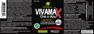 Herbal vigor - vivamax - un comprimé par jour pour hommes - 10 vcaps.