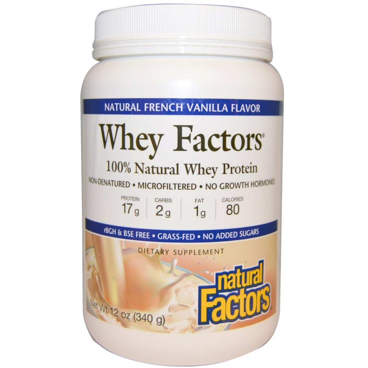 Whey Factors Protéine de petit-lait 100 % naturelle -Natural Factors -Gagné en Santé
