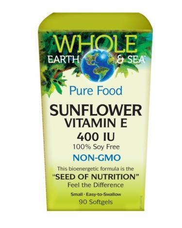 Whole Earth & Sea™ | Nutrition pure tournesol vitamine E -Natural Factors -Gagné en Santé