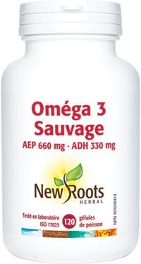 Wild Omega 3 EPA 660 mg DHA 330 mg -New Roots Herbal -Gagné en Santé