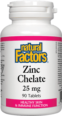 Zinc Chélate -Natural Factors -Gagné en Santé