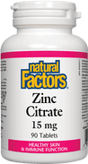 Zinc Citrate -Natural Factors -Gagné en Santé